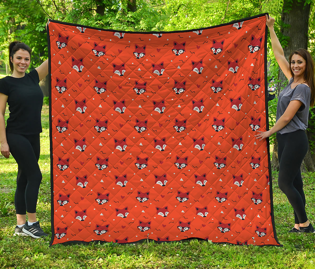 Cute Fox Pattern Print Quilt