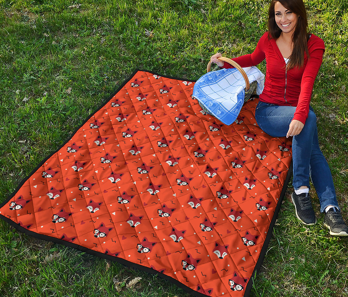 Cute Fox Pattern Print Quilt
