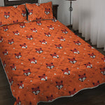 Cute Fox Pattern Print Quilt Bed Set