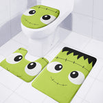 Cute Frankenstein Face Print 3 Piece Bath Mat Set