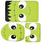 Cute Frankenstein Face Print 3 Piece Bath Mat Set