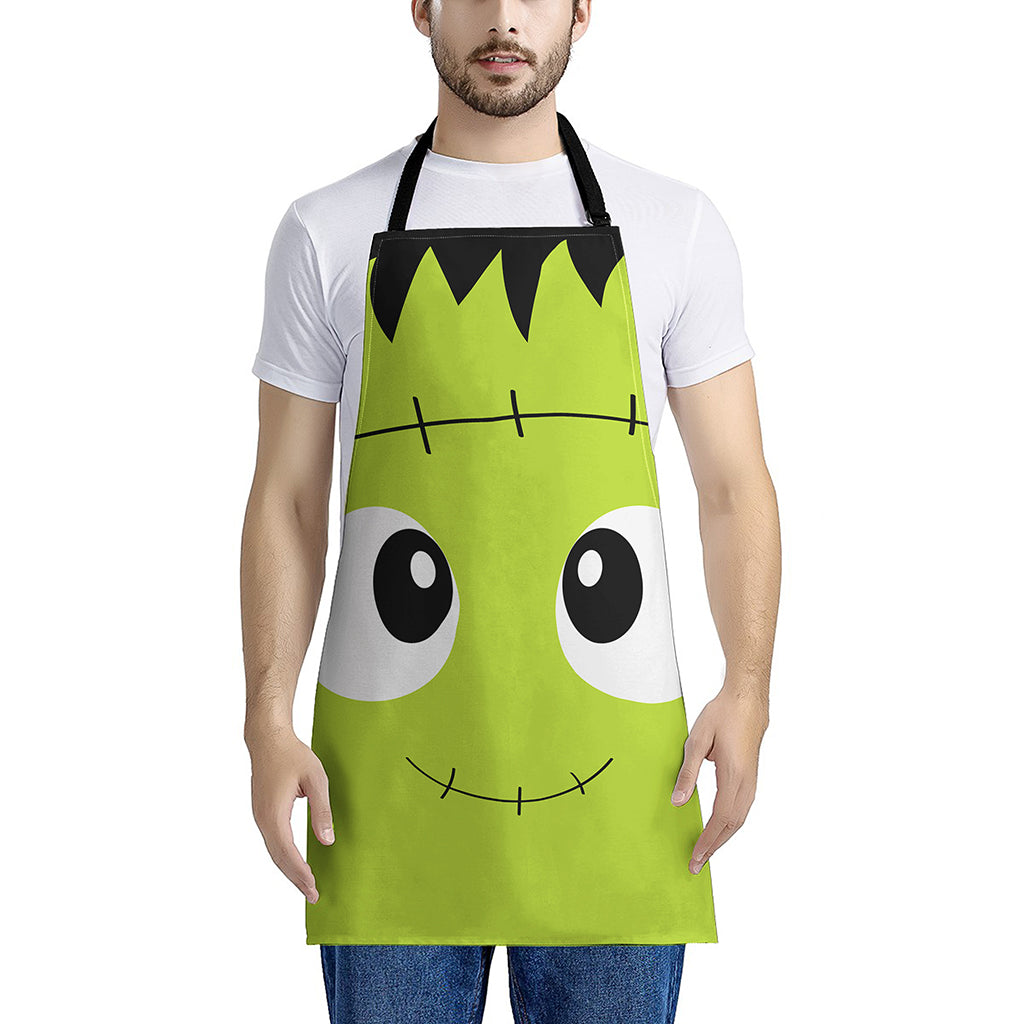 Cute Frankenstein Face Print Apron