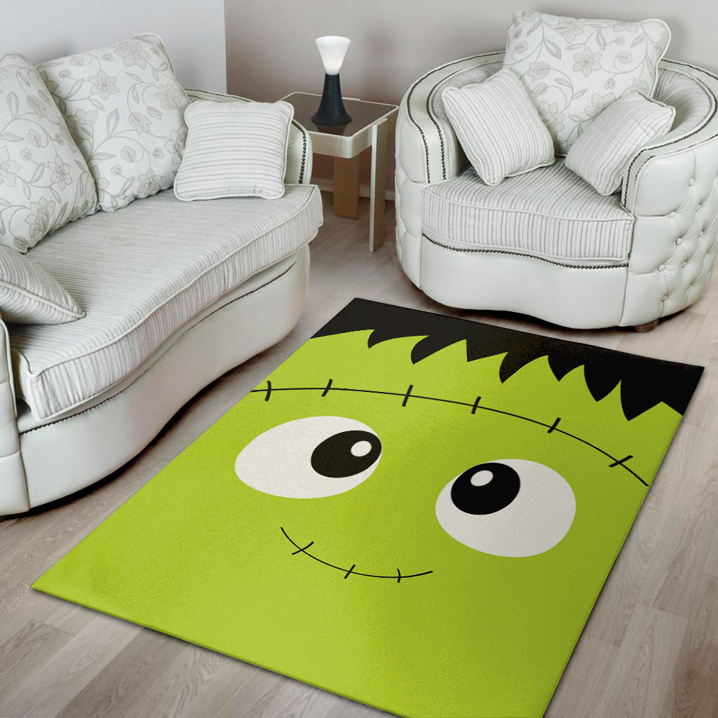 Cute Frankenstein Face Print Area Rug