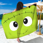 Cute Frankenstein Face Print Beach Sarong Wrap