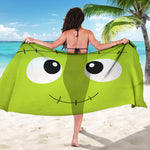 Cute Frankenstein Face Print Beach Sarong Wrap
