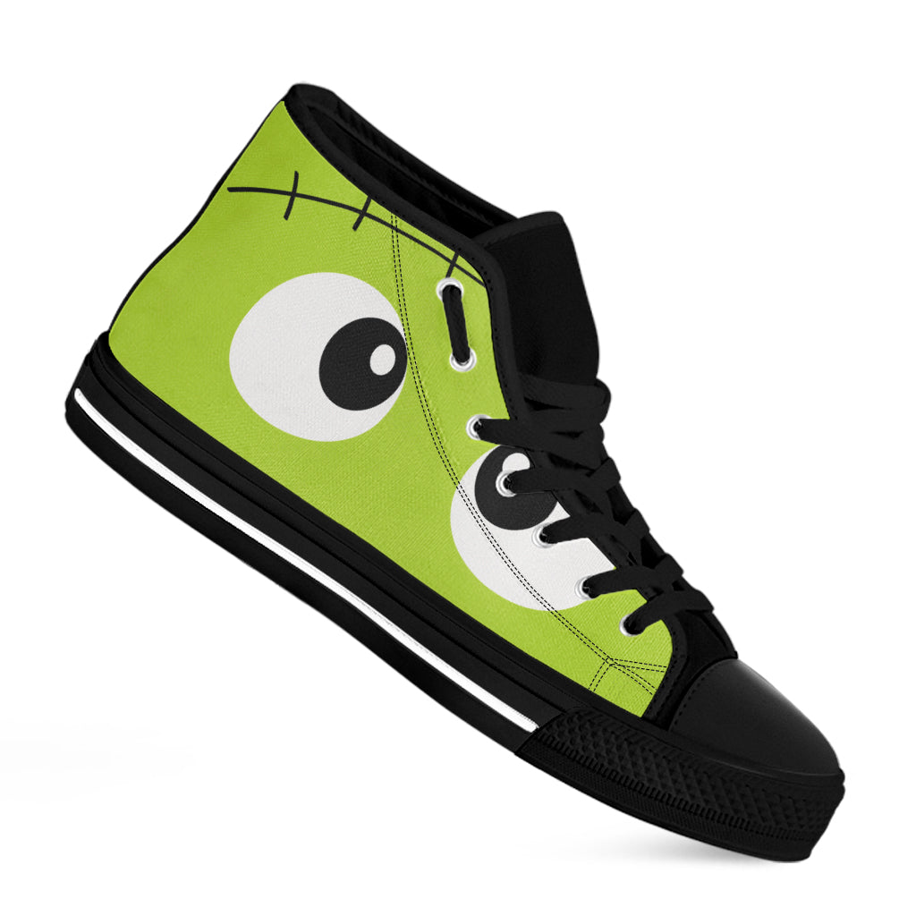 Cute Frankenstein Face Print Black High Top Shoes