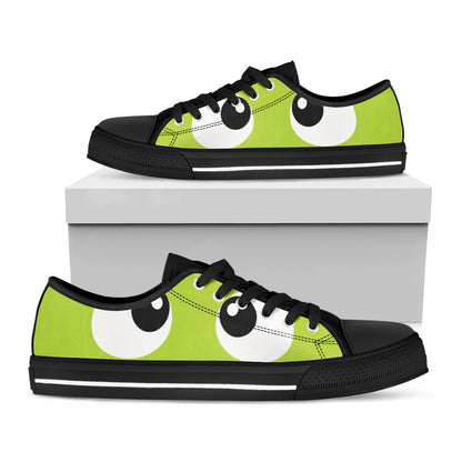 Cute Frankenstein Face Print Black Low Top Shoes 