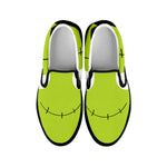 Cute Frankenstein Face Print Black Slip On Shoes