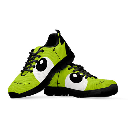 Cute Frankenstein Face Print Black Sneakers