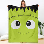 Cute Frankenstein Face Print Blanket