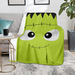 Cute Frankenstein Face Print Blanket