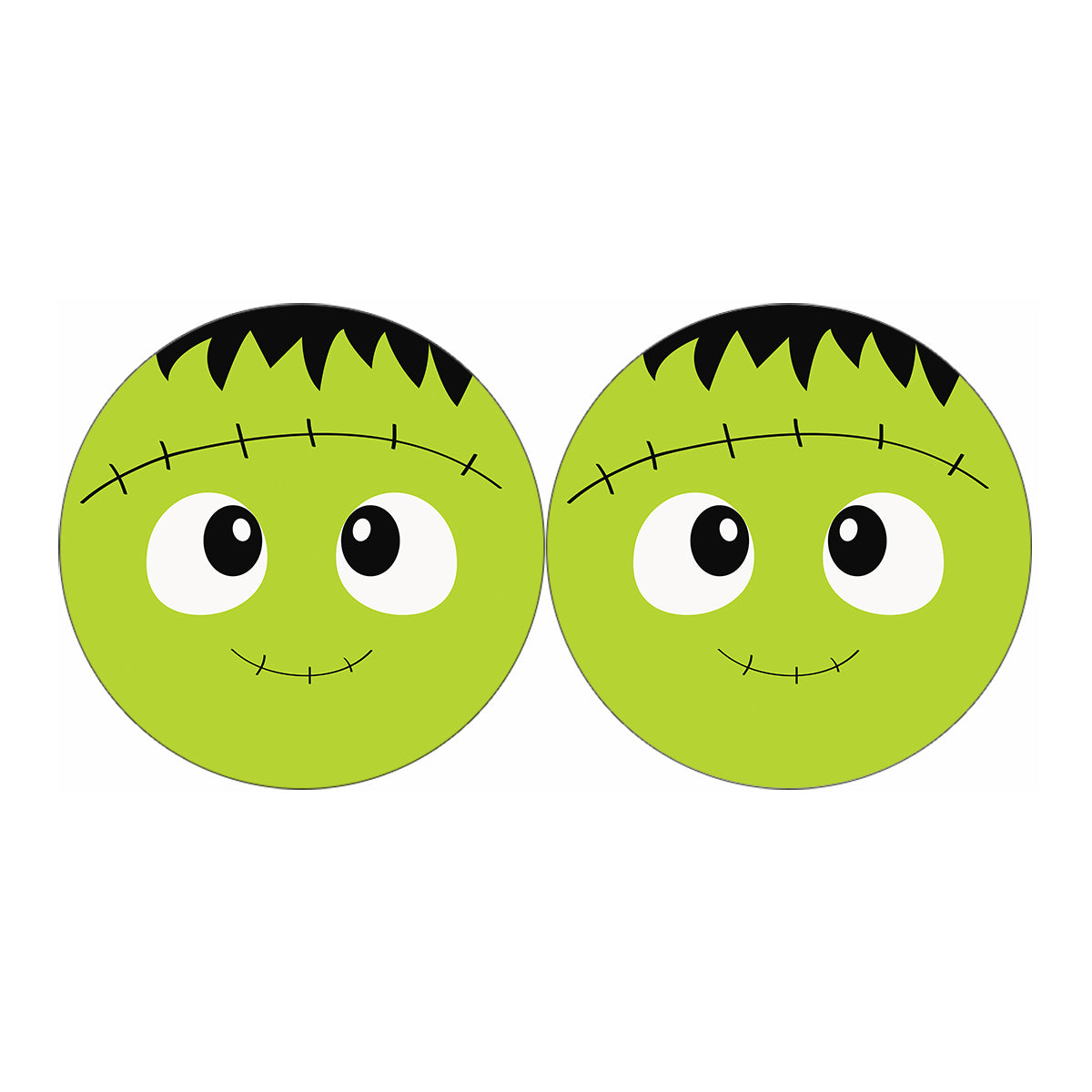 Cute Frankenstein Face Print Car Coasters