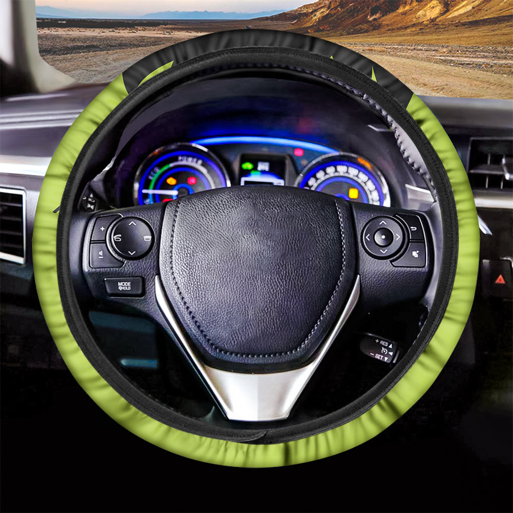 Cute Frankenstein Face Print Car Steering Wheel Cover