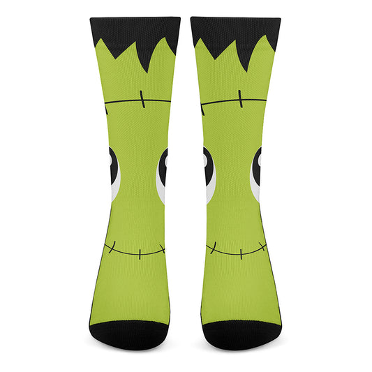 Cute Frankenstein Face Print Crew Socks
