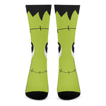 Cute Frankenstein Face Print Crew Socks