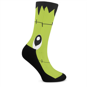 Cute Frankenstein Face Print Crew Socks