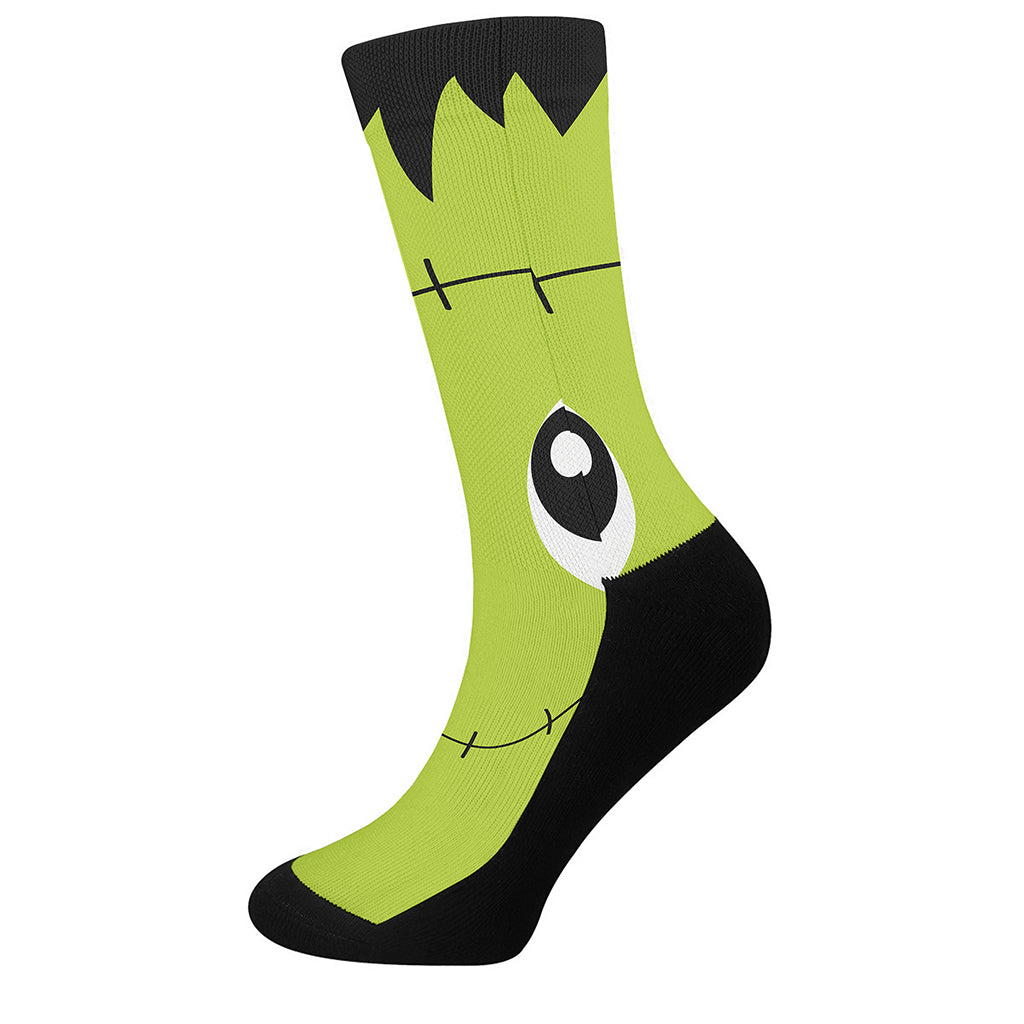 Cute Frankenstein Face Print Crew Socks