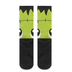 Cute Frankenstein Face Print Crew Socks