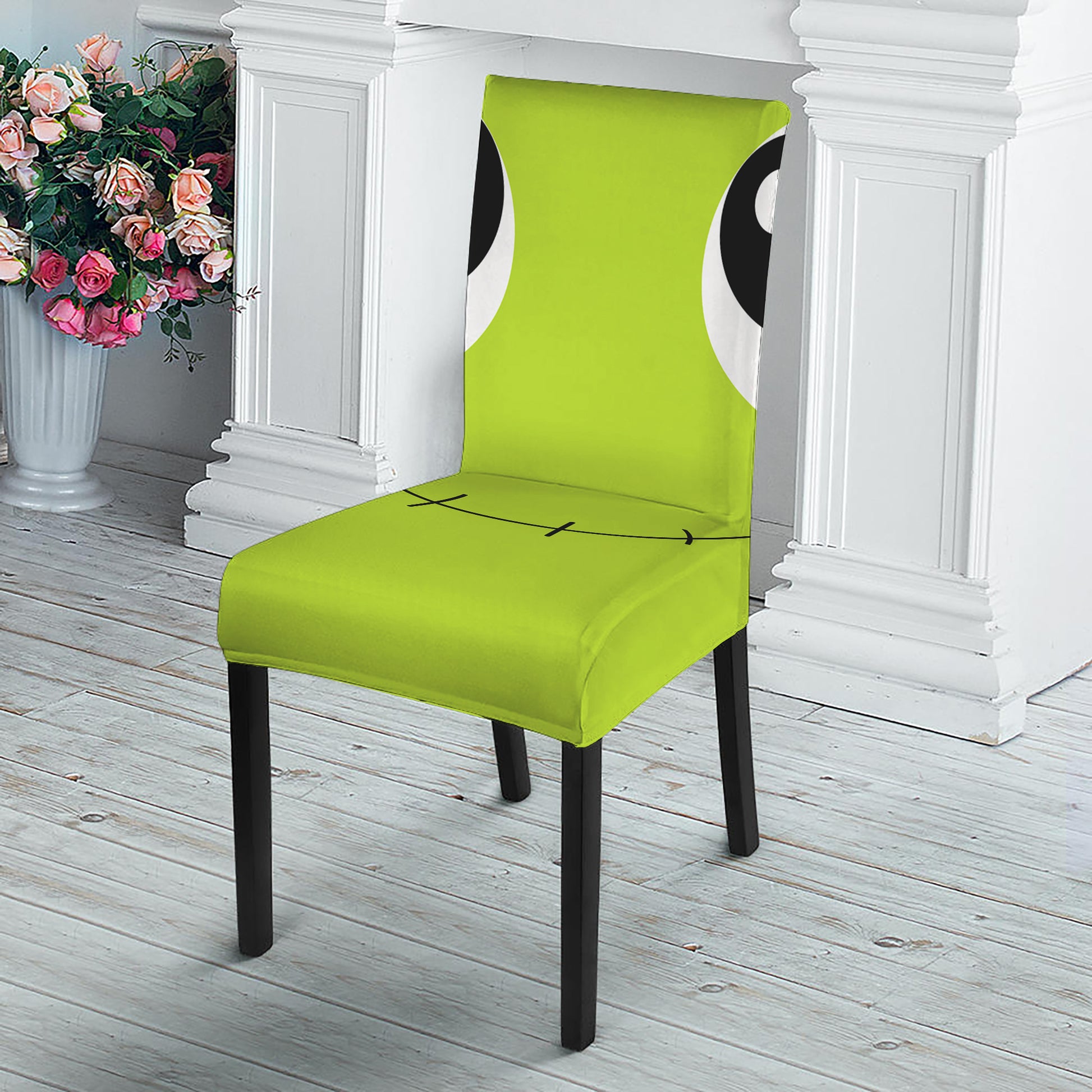 Cute Frankenstein Face Print Dining Chair Slipcover