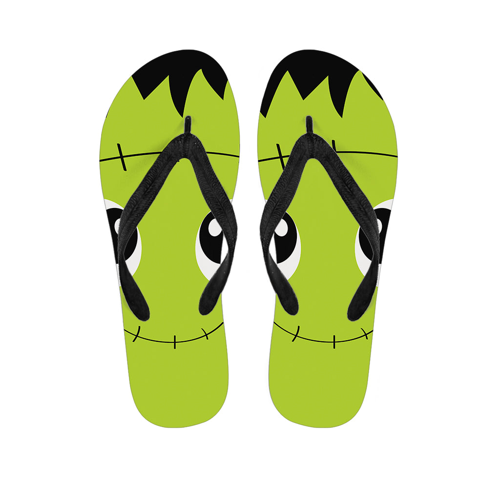 Cute Frankenstein Face Print Flip Flops