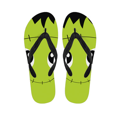 Cute Frankenstein Face Print Flip Flops