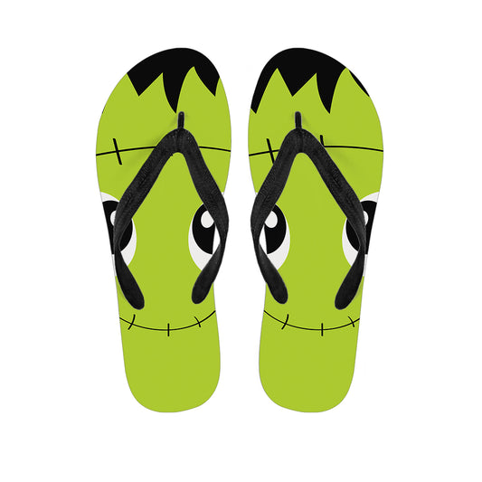 Cute Frankenstein Face Print Flip Flops
