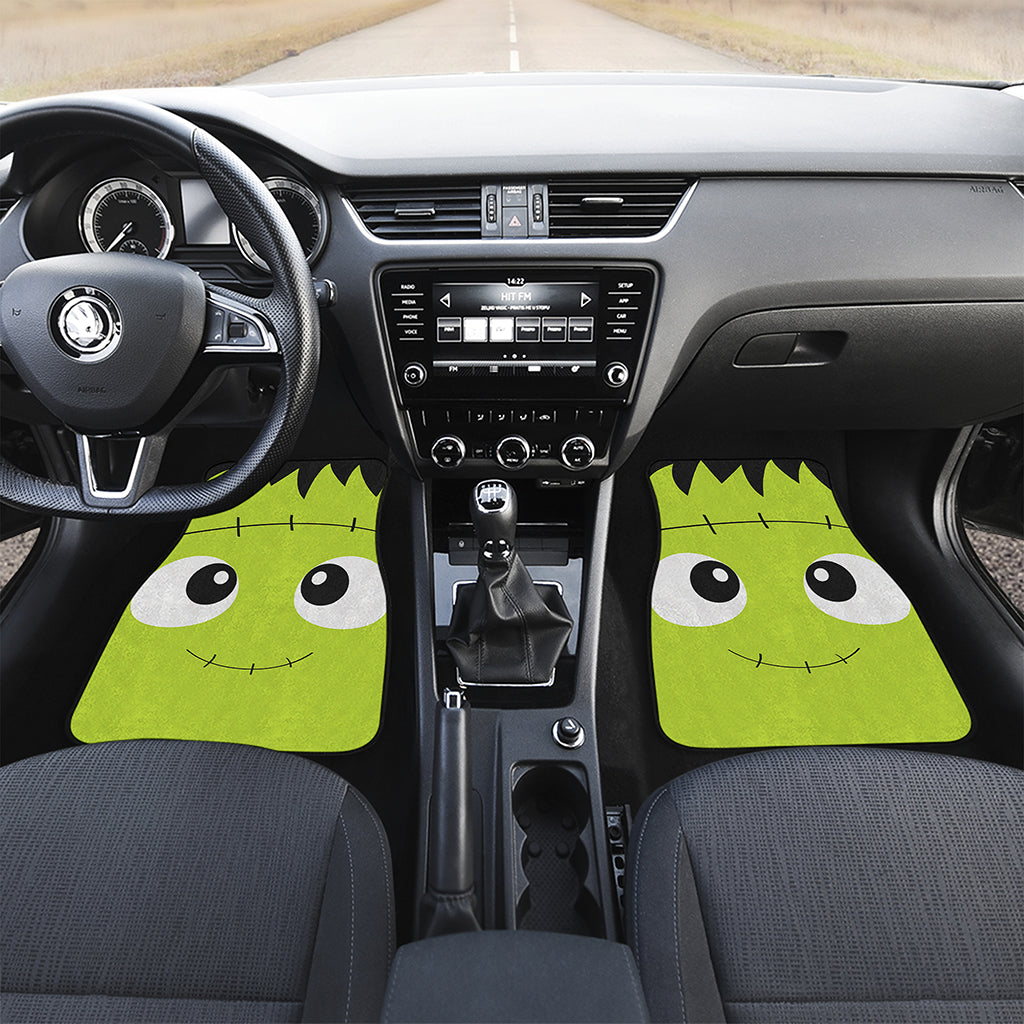 Cute Frankenstein Face Print Front and Back Car Floor Mats