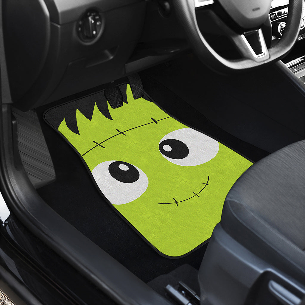 Cute Frankenstein Face Print Front and Back Car Floor Mats