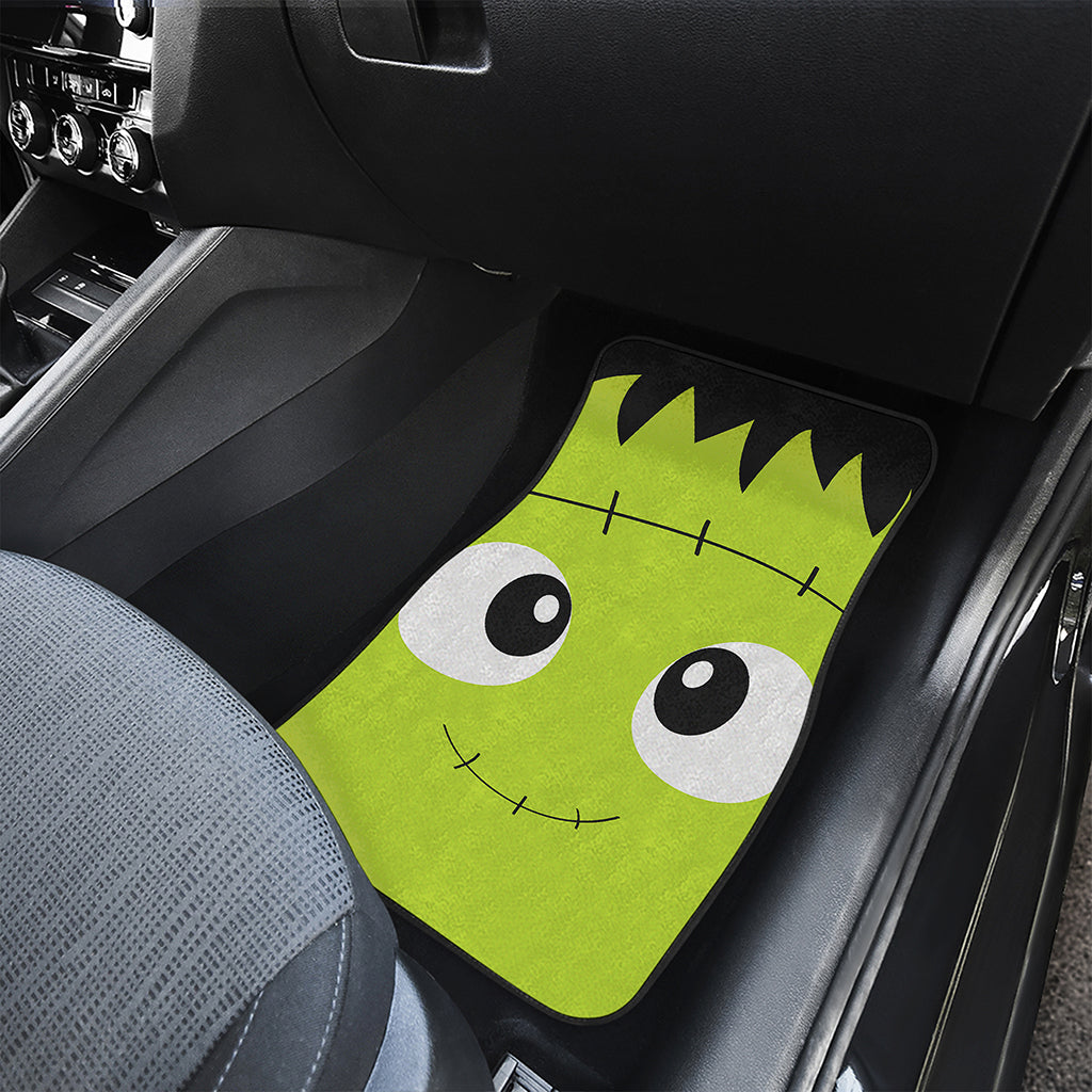 Cute Frankenstein Face Print Front and Back Car Floor Mats