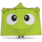 Cute Frankenstein Face Print Hooded Blanket