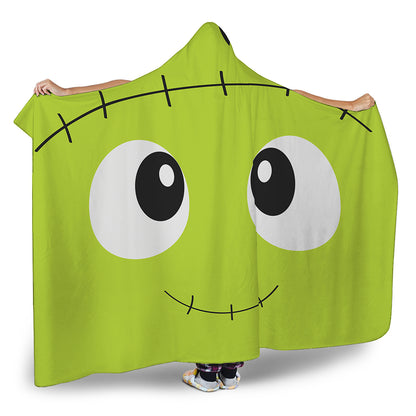 Cute Frankenstein Face Print Hooded Blanket