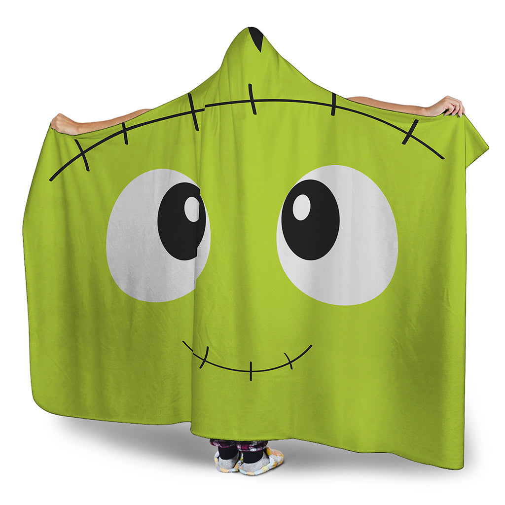 Cute Frankenstein Face Print Hooded Blanket