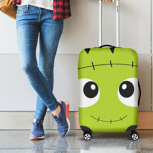 Cute Frankenstein Face Print Luggage Cover
