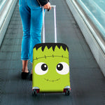 Cute Frankenstein Face Print Luggage Cover