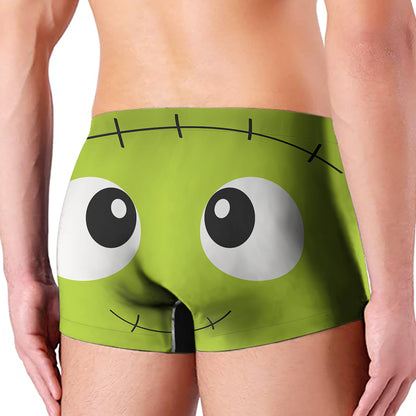 Cute Frankenstein Face Print Men's Boxer Briefs