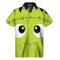 Cute Frankenstein Face Print Men's Short Sleeve Shirt