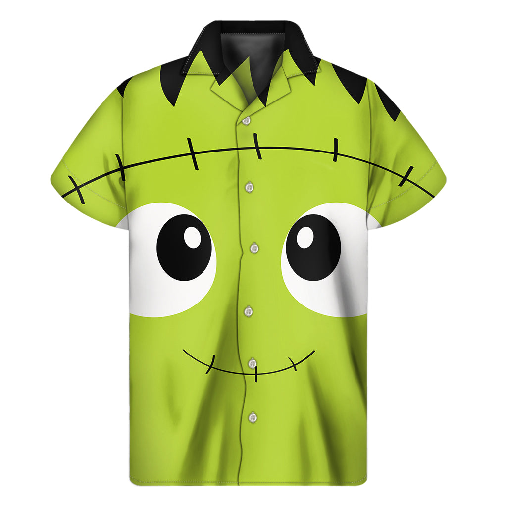Cute Frankenstein Face Print Men's Short Sleeve Shirt