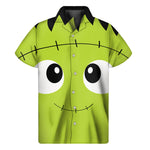 Cute Frankenstein Face Print Men's Short Sleeve Shirt