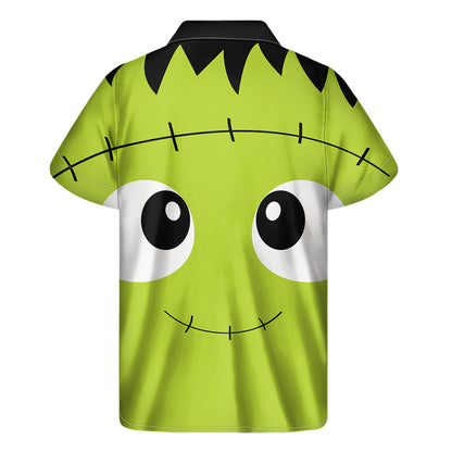 Cute Frankenstein Face Print Men's Short Sleeve Shirt
