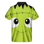 Cute Frankenstein Face Print Men's Short Sleeve Shirt