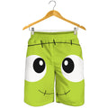 Cute Frankenstein Face Print Men's Shorts