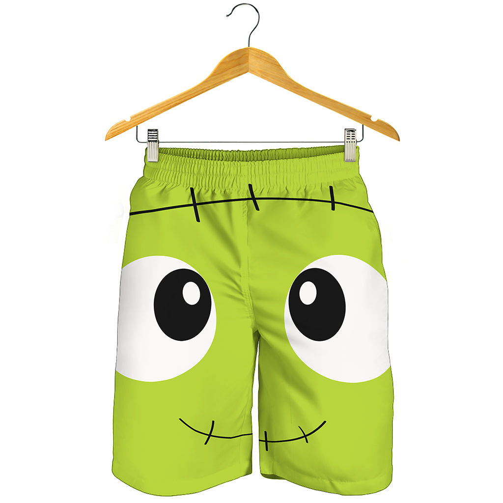 Cute Frankenstein Face Print Men's Shorts