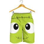 Cute Frankenstein Face Print Men's Shorts