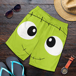 Cute Frankenstein Face Print Men's Shorts
