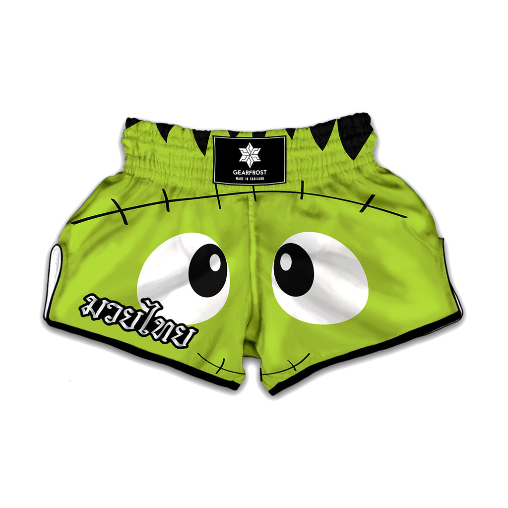 Cute Frankenstein Face Print Muay Thai Boxing Shorts