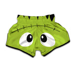 Cute Frankenstein Face Print Muay Thai Boxing Shorts