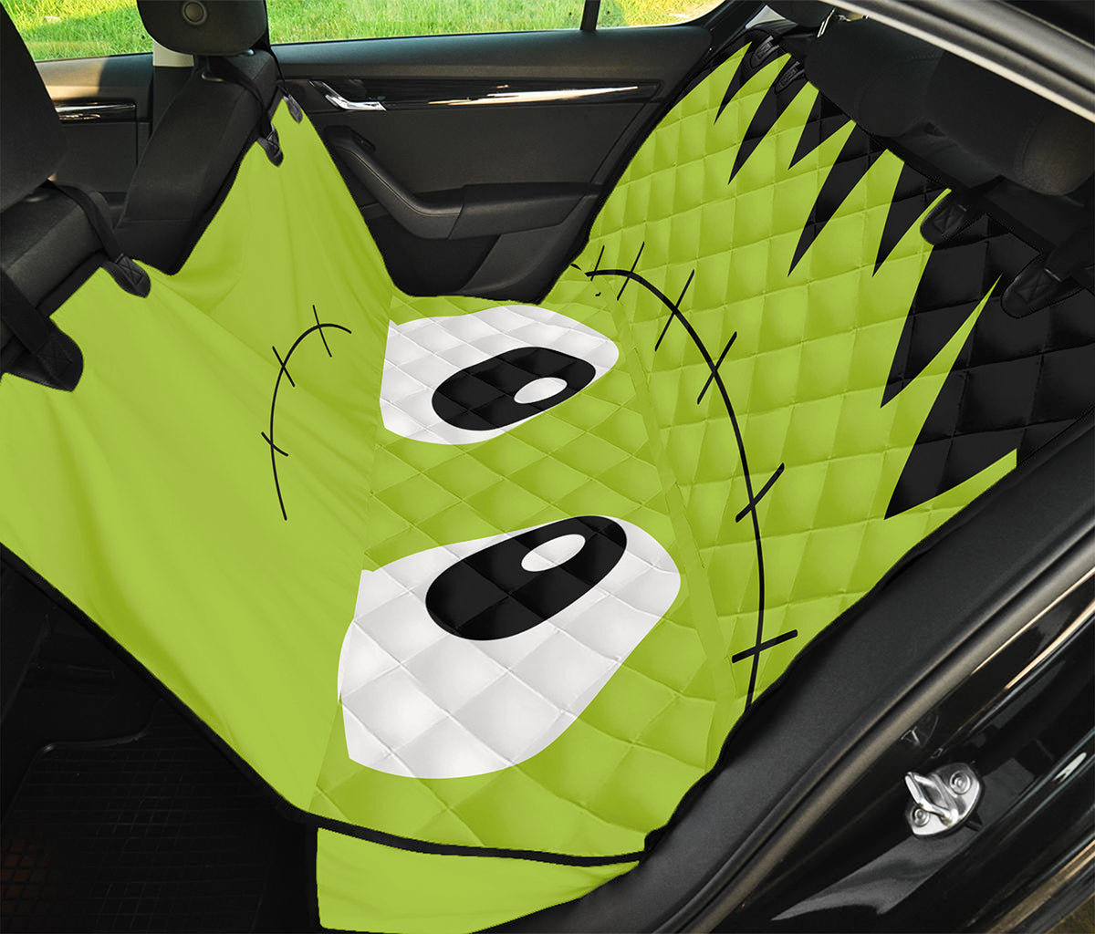 Cute Frankenstein Face Print Pet Car Back Seat Cover