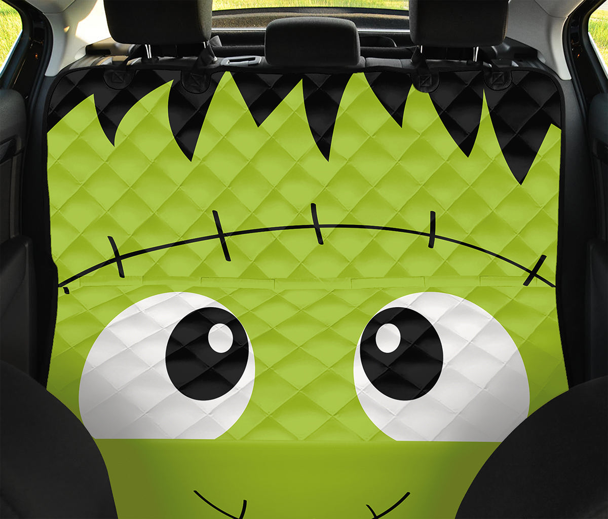 Cute Frankenstein Face Print Pet Car Back Seat Cover
