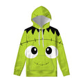 Cute Frankenstein Face Print Pullover Hoodie