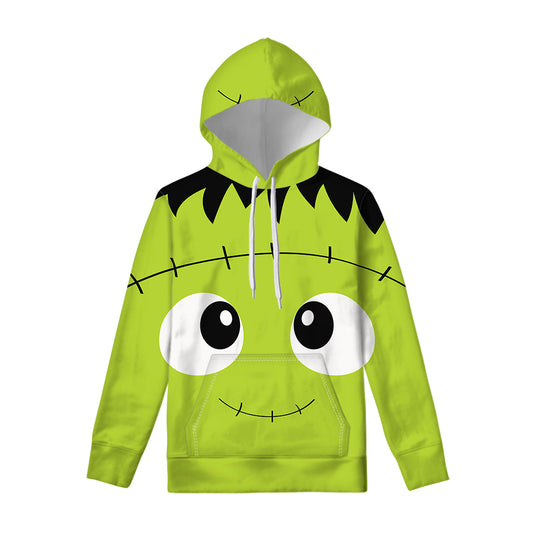 Cute Frankenstein Face Print Pullover Hoodie